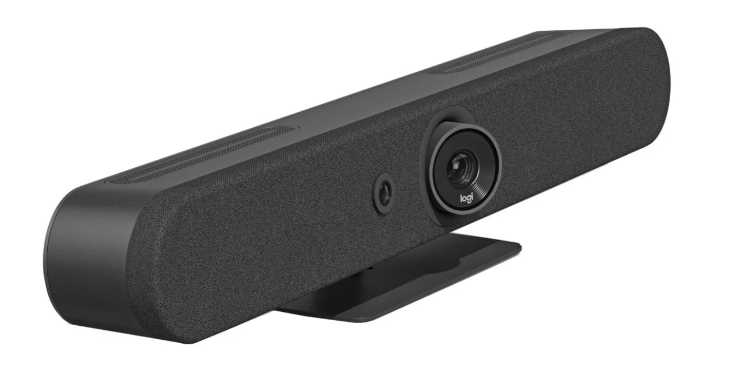Logitech Rally Bar Mini – All-in-One Video Conferencing System for Small to Medium Rooms – Graphite/White – 4K Ultra HD, AI-Powered Audio, Plug-and-Play Setup |  960-001340