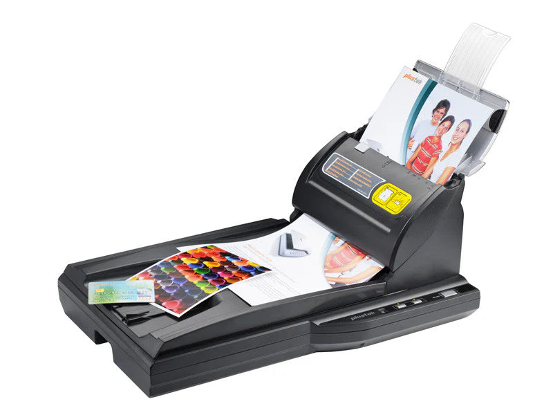 Plustek SmartOffice PL2550 Document Scanner – 25 PPM Duplex Scanning, Flatbed & Sheet-Fed, Scan to Searchable PDF, OCR to Word/Excel