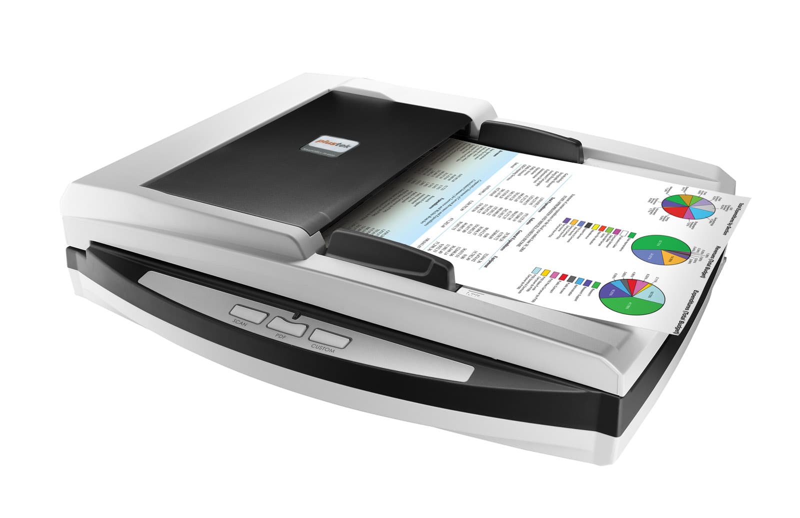Plustek SmartOffice PL4080 Duplex Document Scanner – 40ppm/80ipm, 50-Sheet ADF, 3000 Page Daily Duty Cycle, Searchable PDF, OCR, USB 2.0 for Office Use